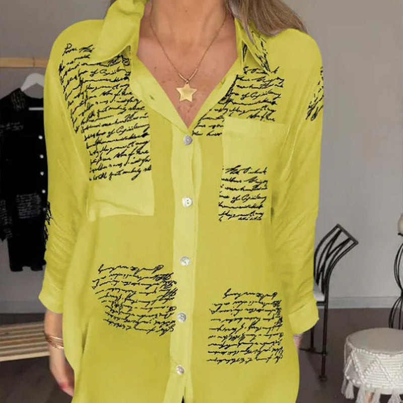 Modische Bluse Elise mit Brief-Print