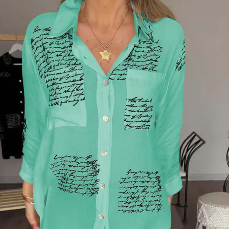 Modische Bluse Elise mit Brief-Print