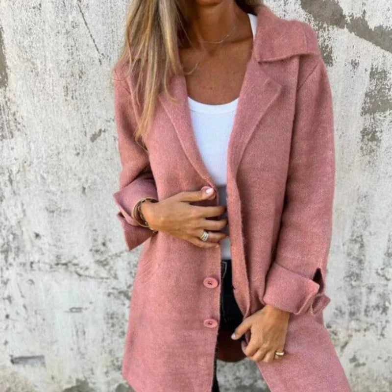 Krohn-e | Bequeme Mittellange Jacke mit Hochgeschlagenen Ärmel