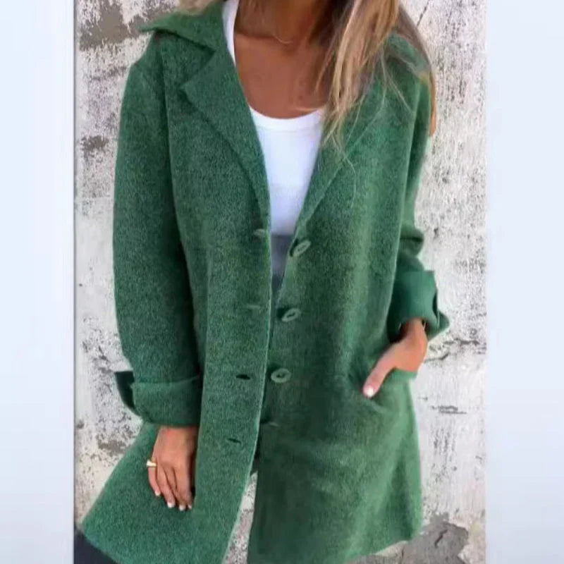 Krohn-e | Bequeme Mittellange Jacke mit Hochgeschlagenen Ärmel