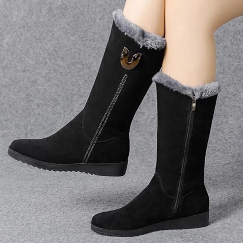 Flauschige Stiefel mit Fleecefutter für Damen