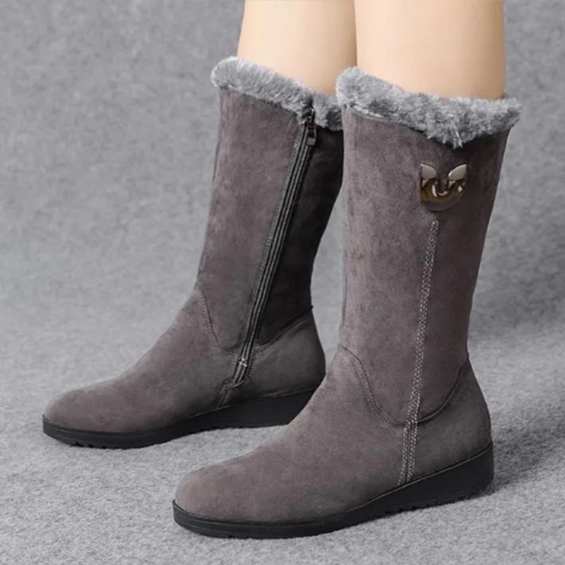 Flauschige Stiefel mit Fleecefutter für Damen