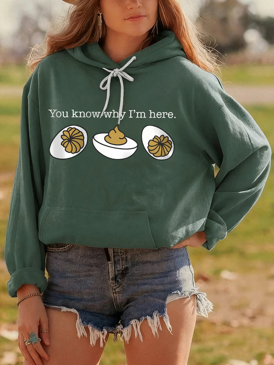 KROHN-E Damen Thanksgiving Hoodie Festlicher Print