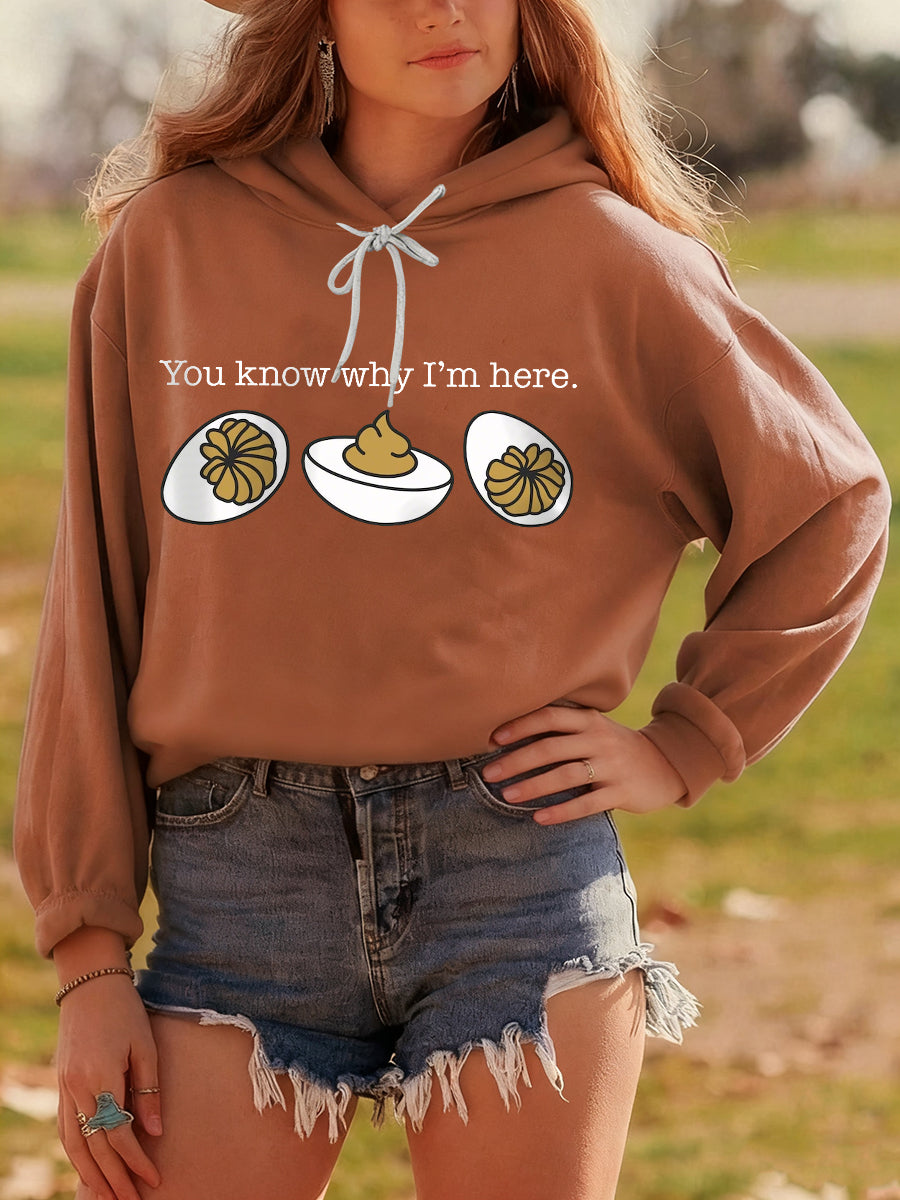 KROHN-E Damen Thanksgiving Hoodie Festlicher Print Kuschelig