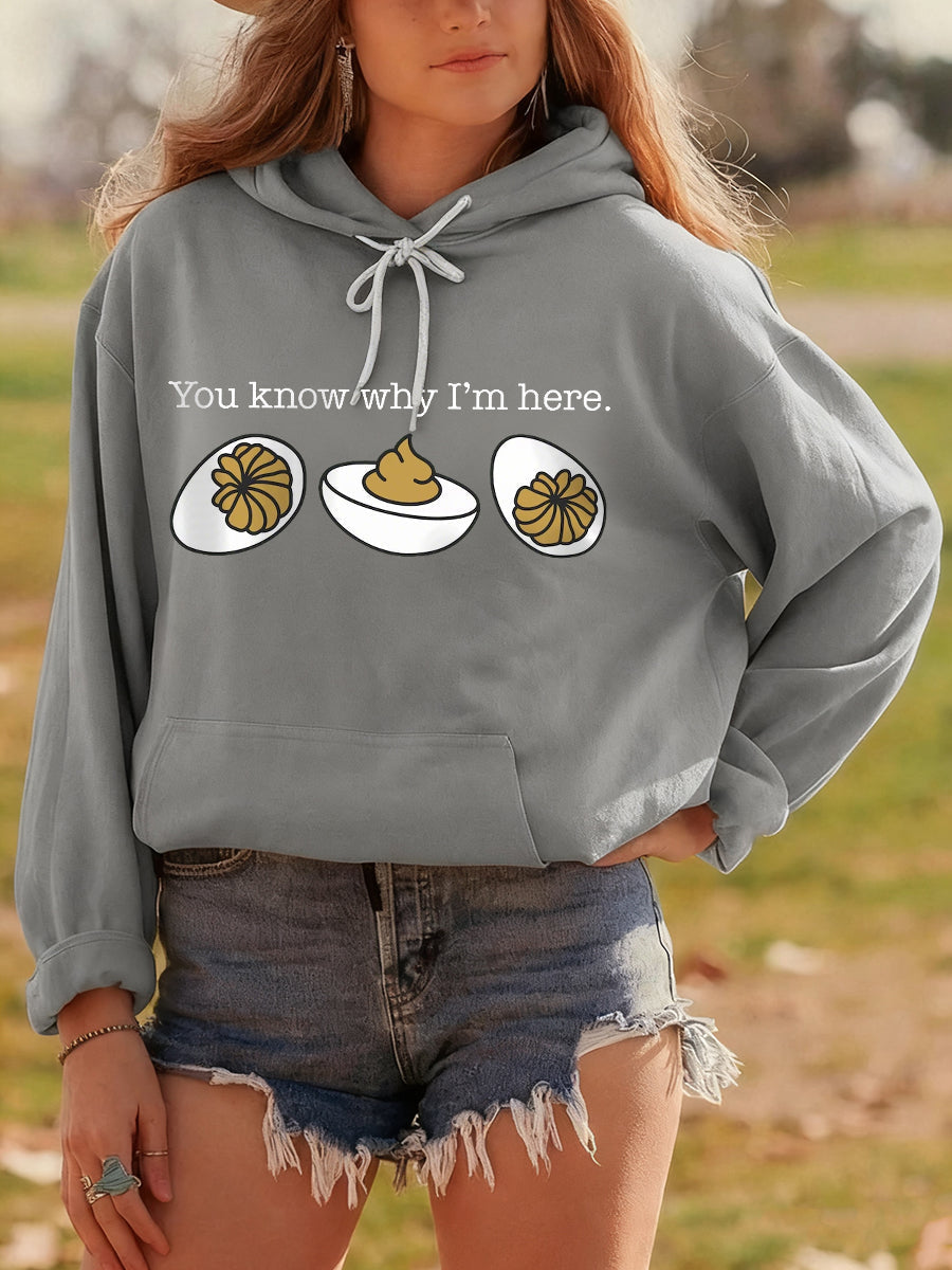 KROHN-E Damen Thanksgiving Hoodie Festlicher Print Kuschelig