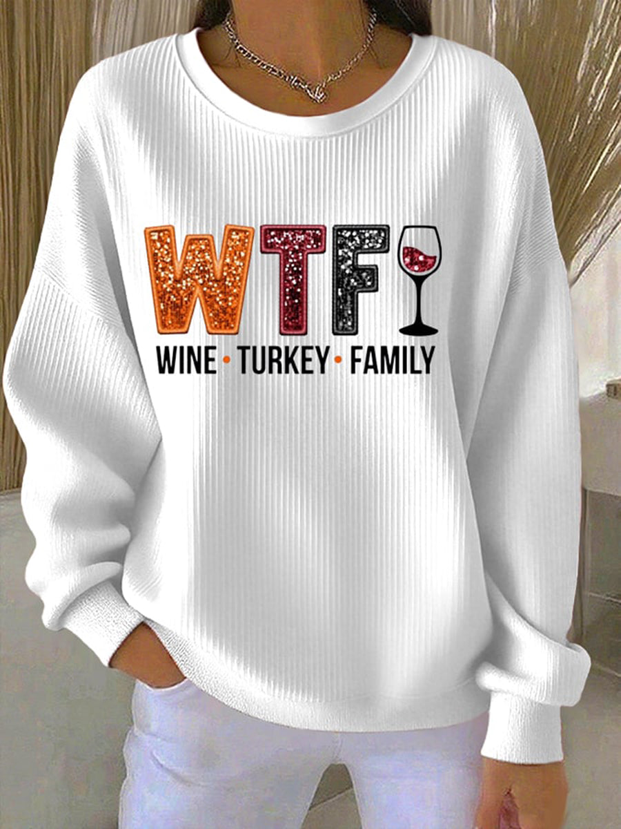 KROHN-E Damen Sweatshirt Thanksgiving Festlich Gemütlich