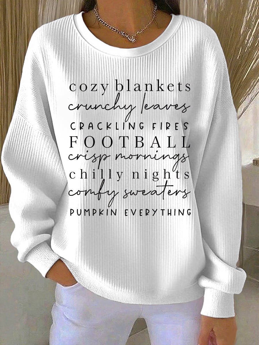 KROHN-E Damen Sweatshirt Oversize Herbst-Design Weich Baumwolle