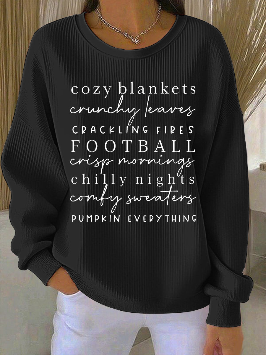 KROHN-E Damen Sweatshirt Oversize Herbst-Design Weich Baumwolle