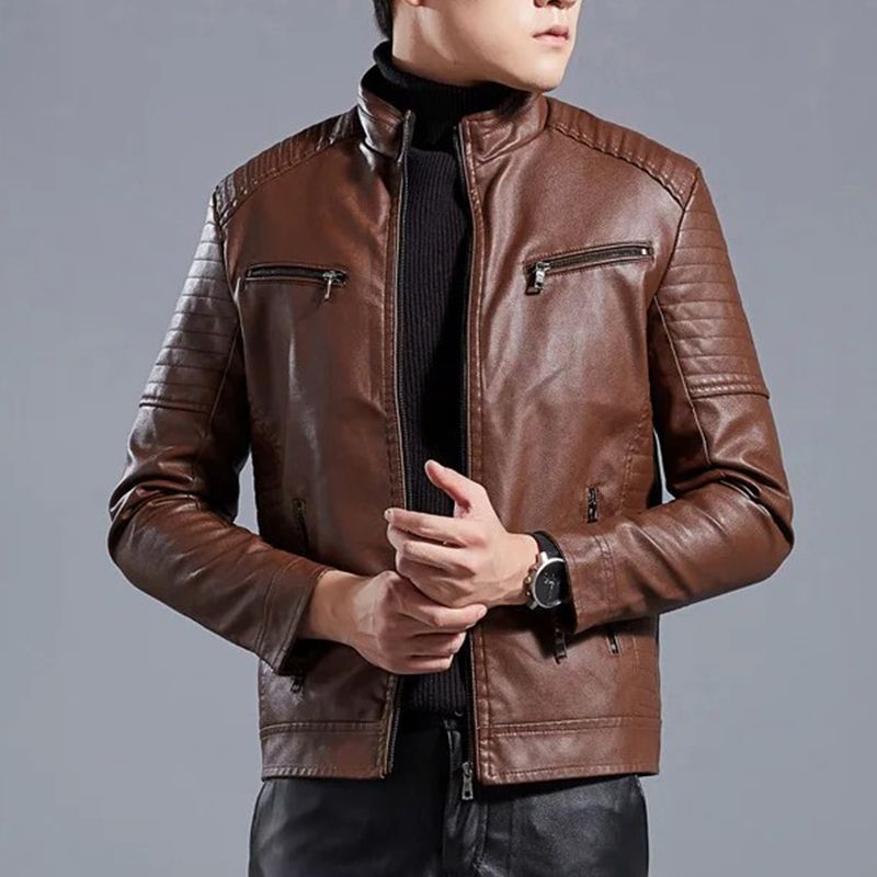 Krohn-e | Moderne Lederjacke mit Reißverschluss