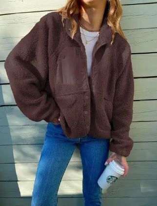 Fleece-Winterjacke mit Knopfleiste von Senna