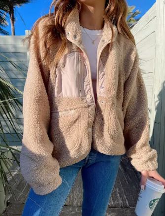 Krohn-e | Winter Fleecejacke mit Knopfverschluss