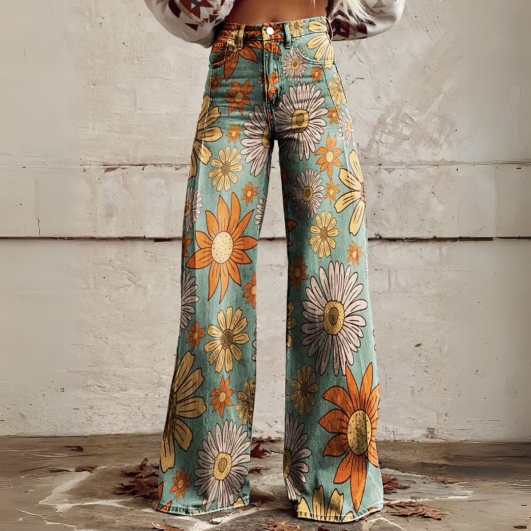 Elegante Blumenhose für den Sommer - Norina