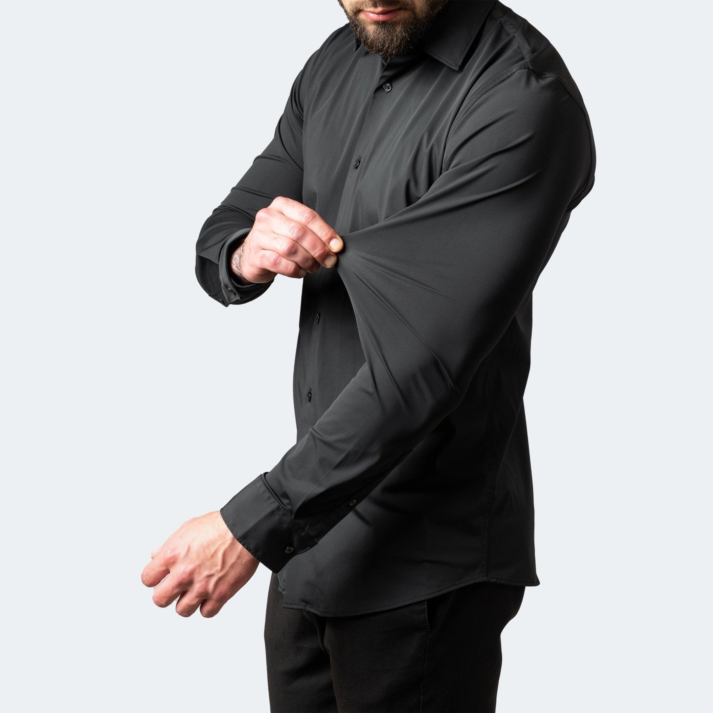 Zoren | Herren Businesshemd Slim Fit Stretch Langarm