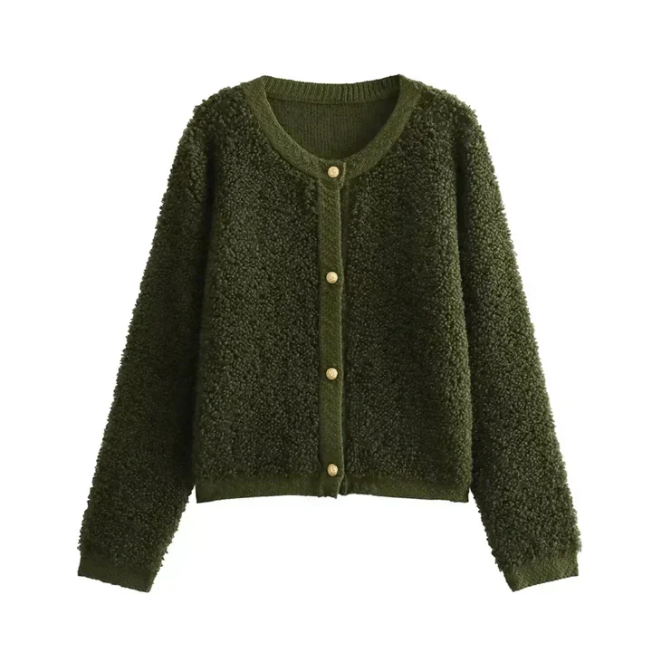 Krohn-e | Fuzzy Cardigan Weiche Textur Gemütliche Passform
