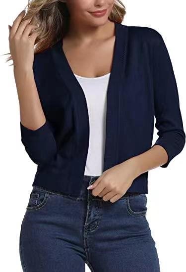 Thordis | Damen Strickjacke Offene Front 3/4 Arm