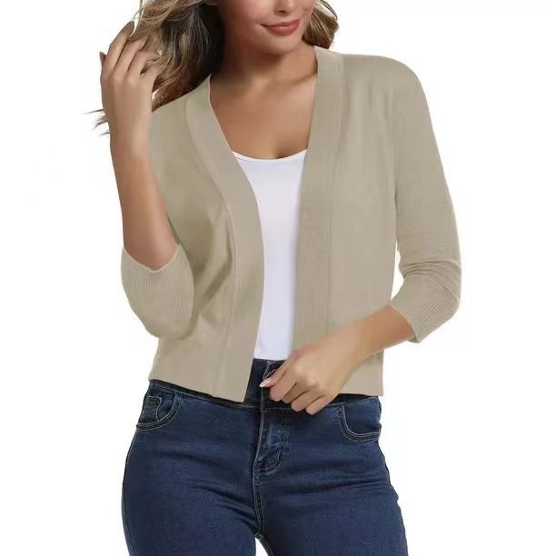 Thordis | Damen Strickjacke Offene Front 3/4 Arm