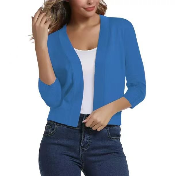Thordis | Damen Strickjacke Offene Front 3/4 Arm