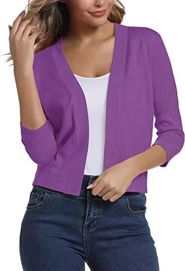 Thordis | Damen Strickjacke Offene Front 3/4 Arm