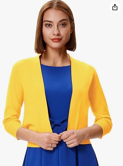 Thordis | Damen Strickjacke Offene Front 3/4 Arm