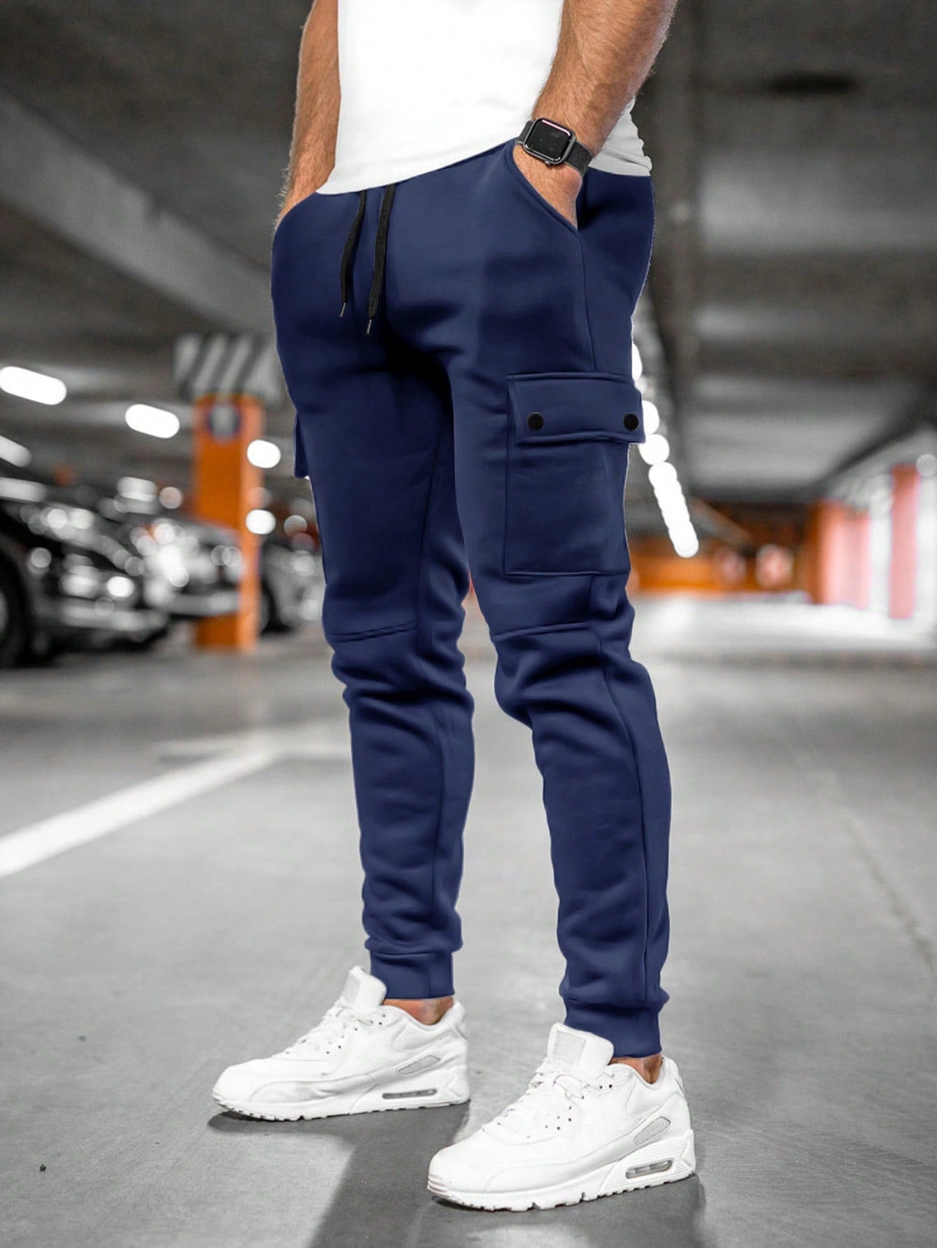 Max | Herren Cargo Jogginghose Slim Fit Trainingshose mit Taschen
