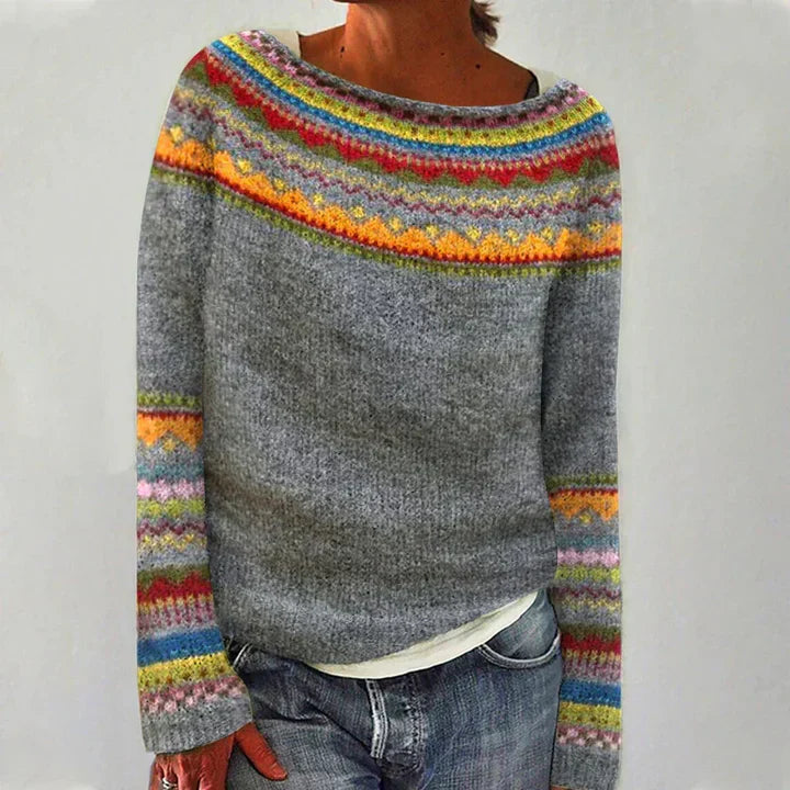Krohn-e | Warmer Retro - Winterpullover für Frauen
