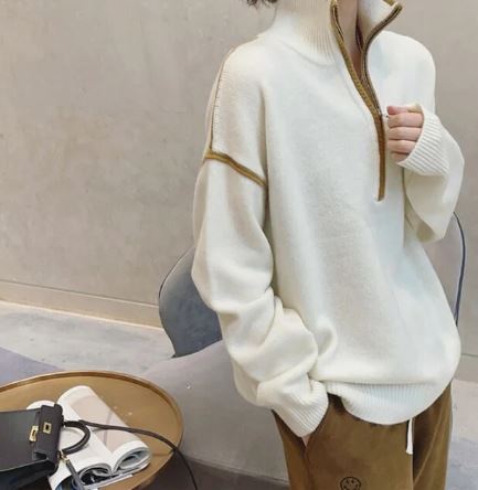 Krohn-e | Stehkragenpullover mit Reißverschluss