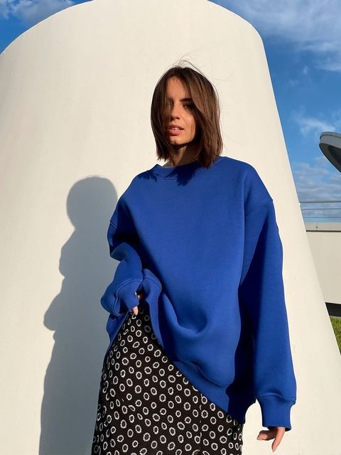 Klara's Damen-Sweatshirt: Oversize, unifarben