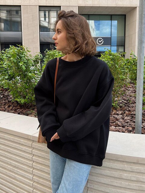 Klara's Damen-Sweatshirt: Oversize, unifarben