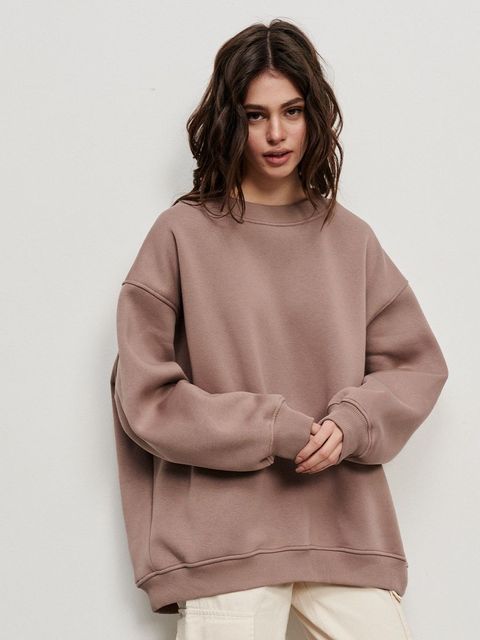 Klara's Damen-Sweatshirt: Oversize, unifarben