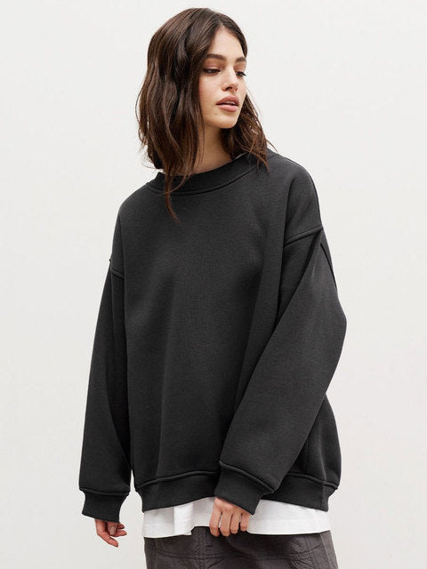 Klara's Damen-Sweatshirt: Oversize, unifarben