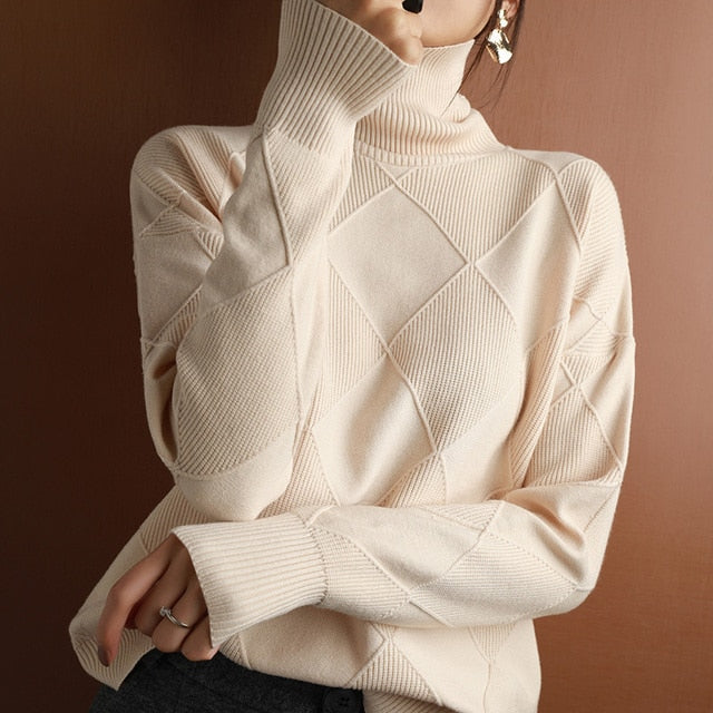 Krohn-e | Sweater - Geometrisches Muster Rollkragenpullover