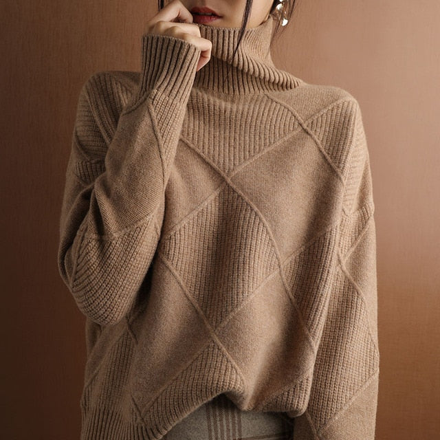 Krohn-e | Sweater - Geometrisches Muster Rollkragenpullover