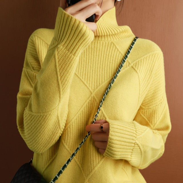 Krohn-e | Sweater - Geometrisches Muster Rollkragenpullover