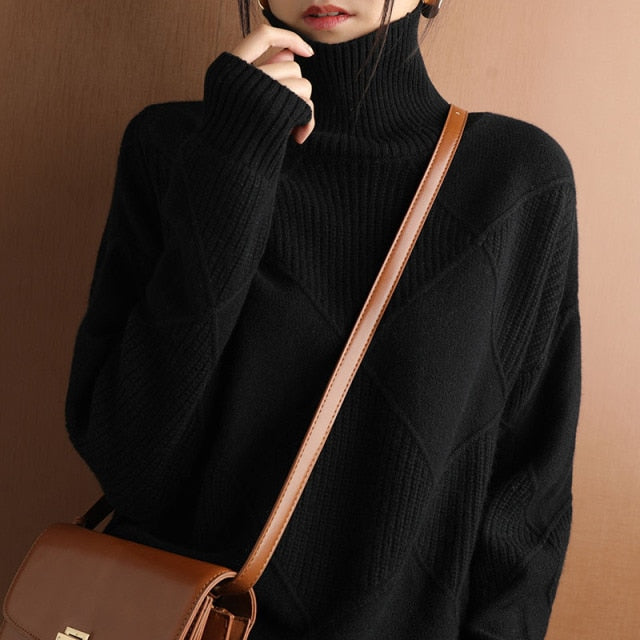 Krohn-e | Sweater - Geometrisches Muster Rollkragenpullover