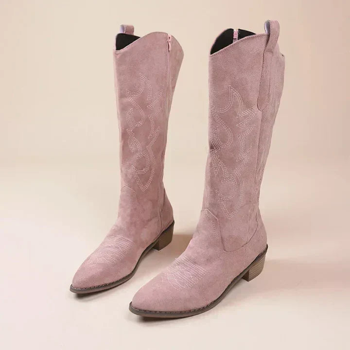 Krohn-e | Cowboy-Stiefel mit Stickerei für Damen Niedriger Absatz