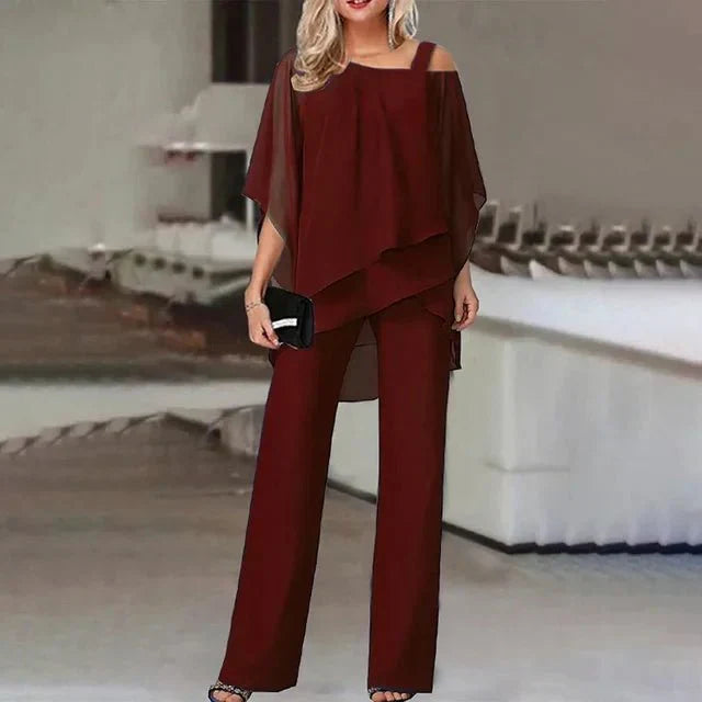 Elegantes Lara Leinen Zweiteiler