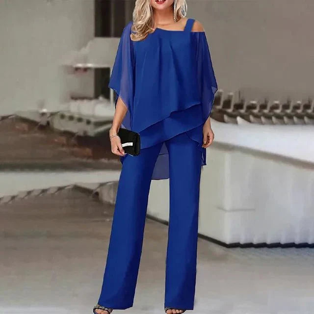 Elegantes Lara Leinen Zweiteiler