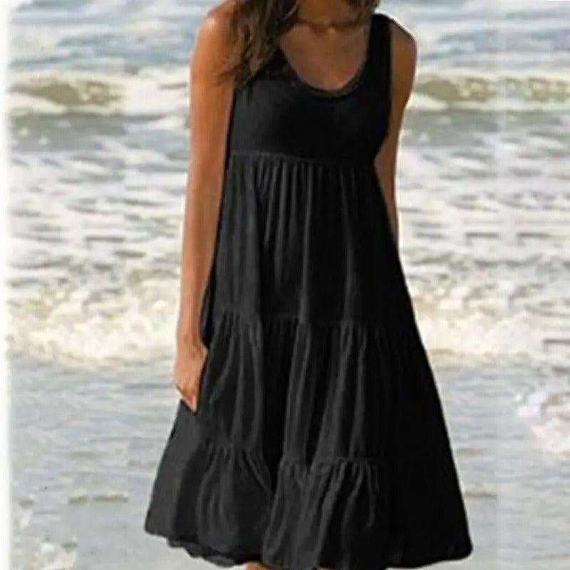 KROHN-E Damen Bodycon-Kleid rückenfreie ärmellos figurbetonend