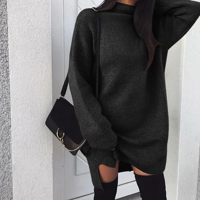 Krohn-e | Übergroßes Rollkragen Strickkleid