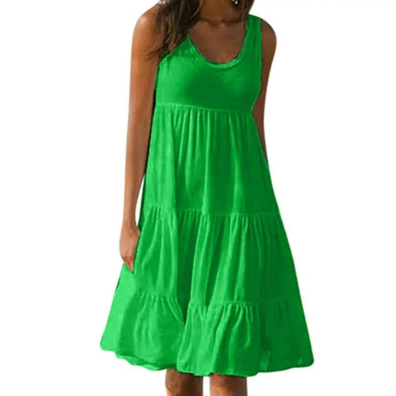 KROHN-E Damen Bodycon-Kleid rückenfrei ärmellos schwarz