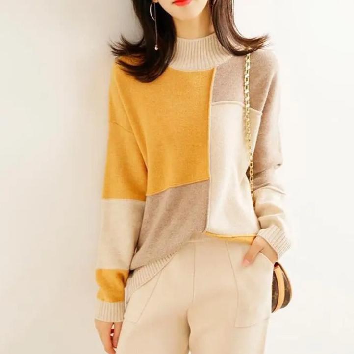Krohn-e | Strickpullover mit Hohem Wärmendem Kragen