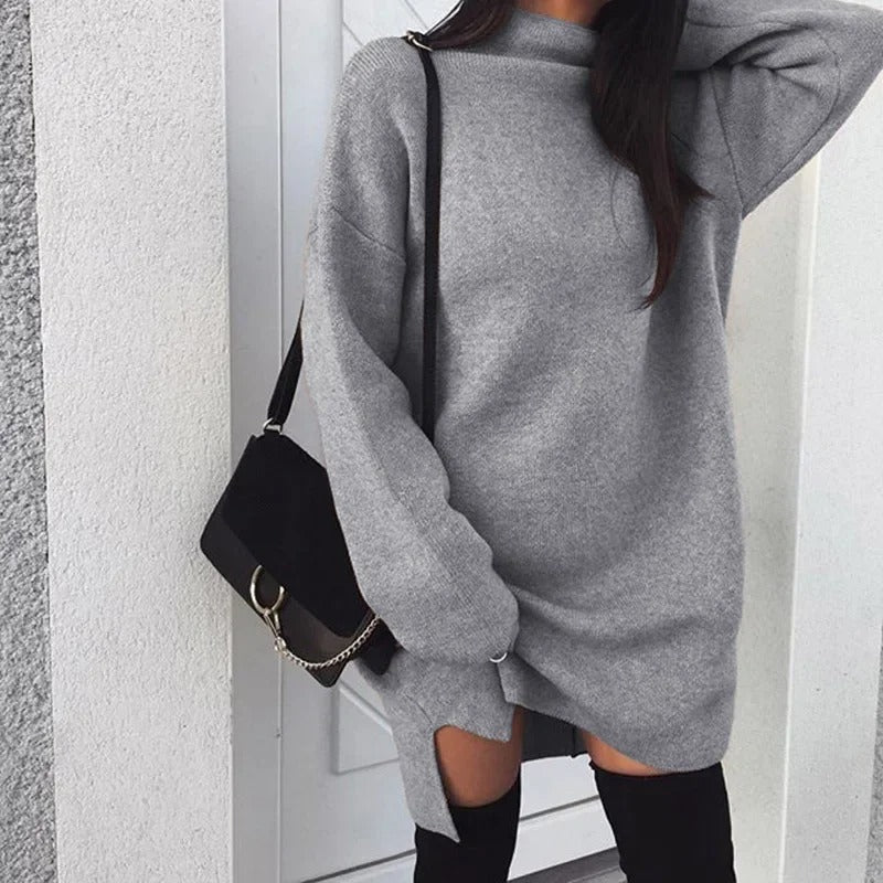 Krohn-e | Übergroßes Rollkragen Strickkleid