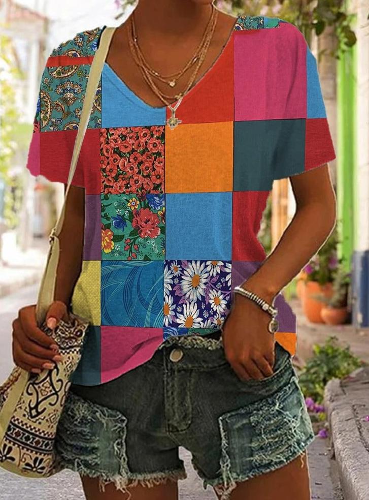 Damen-Shirt von Allegra mit Patchwork-Muster
