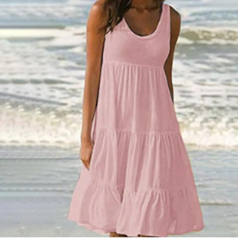 KROHN-E Damen Bodycon-Kleid rückenfreie ärmellos figurbetonend