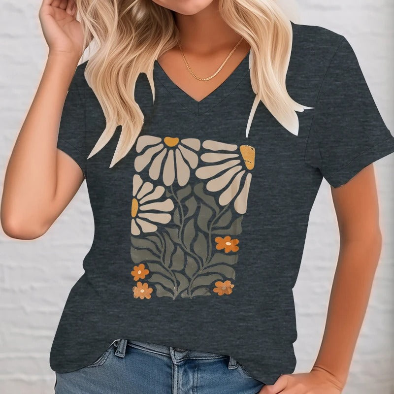 Shirt with Annabelle Vintage Floral Illustration