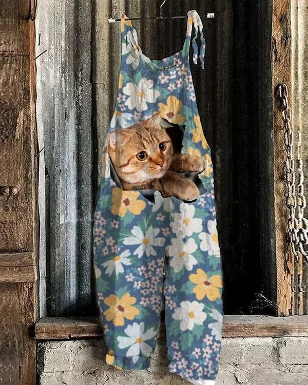 Vintage-Druck Jumpsuit aus Ruby