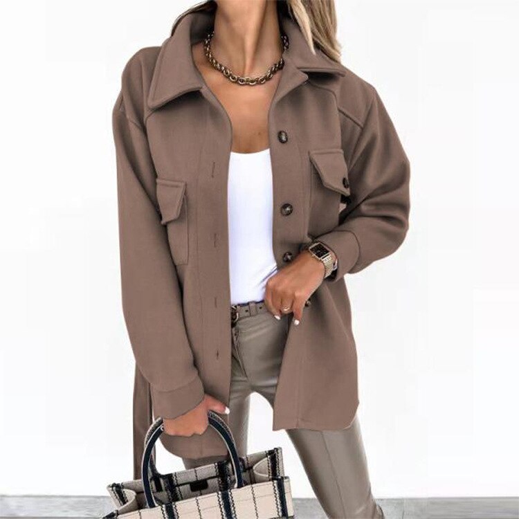 Krohn-e | Stylische Woll-Look Jacke für Frauen