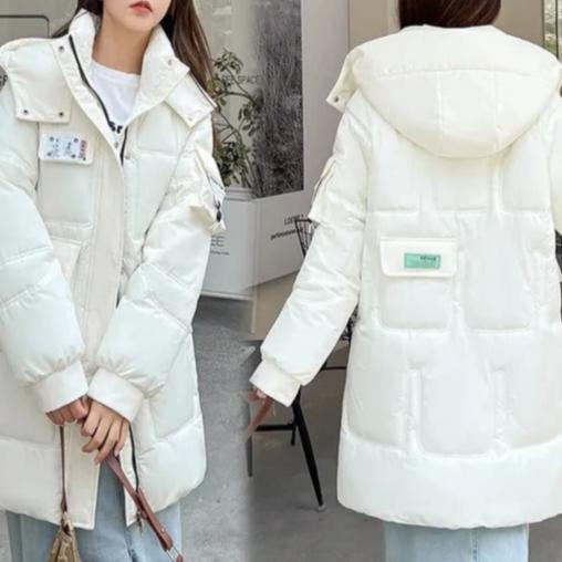 Krohn-e | Winterparka - isolierte lange blaue Jacke mit praktischen Taschen