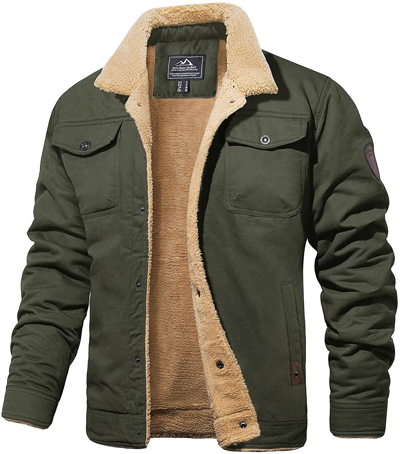 Krohn-e | Winterjacke mit Sherpa-futter Wasserabweisend Warm und Robust