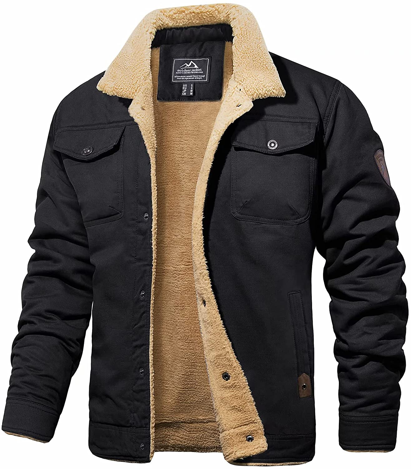 Krohn-e | Winterjacke mit Sherpa-futter Wasserabweisend Warm und Robust